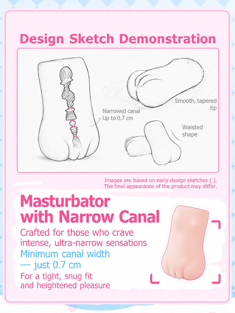 SHEJITOYS Male Masturbator 0.7cm Ultra-Narrow Entrance Pocket Pussy for Men male adult toy product image