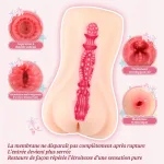 Voir Masturbateur masculin thème mariée avec membrane première utilisation, vagin artificiel TPE souple et canal texturé profond, image 5