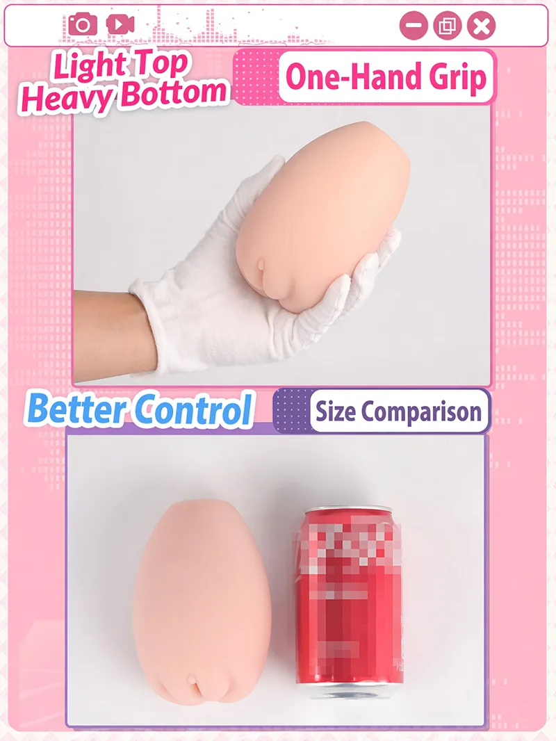 Sweet Egg Girl Onahole Male Masturbator Soft TPE Pocket Pussy with Three Textured Styles - detail image 11