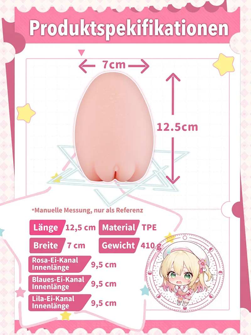 Sweet Egg Girl Männer Masturbator Onahole aus weichem TPE mit drei Texturen - detail image 10