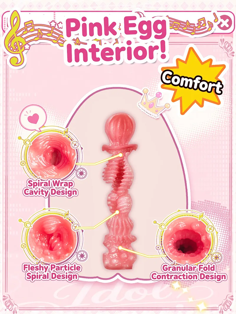 Sweet Egg Girl Onahole Male Masturbator Soft TPE Pocket Pussy with Three Textured Styles - detail image 05