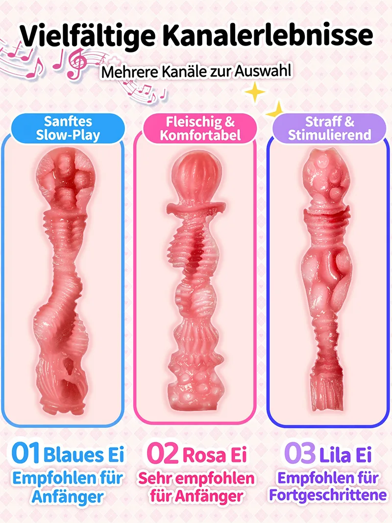 Sweet Egg Girl Männer Masturbator Onahole aus weichem TPE mit drei Texturen - detail image 02