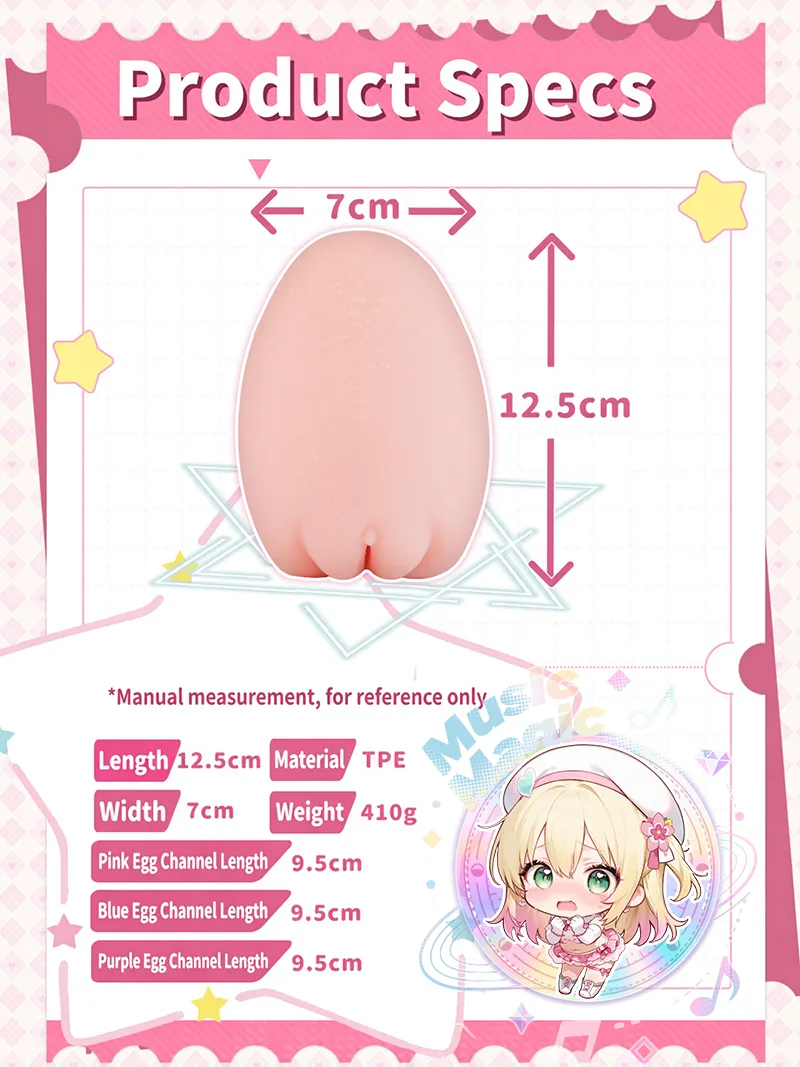 Sweet Egg Girl Onahole Male Masturbator Soft TPE Pocket Pussy with Three Textured Styles - detail image 10