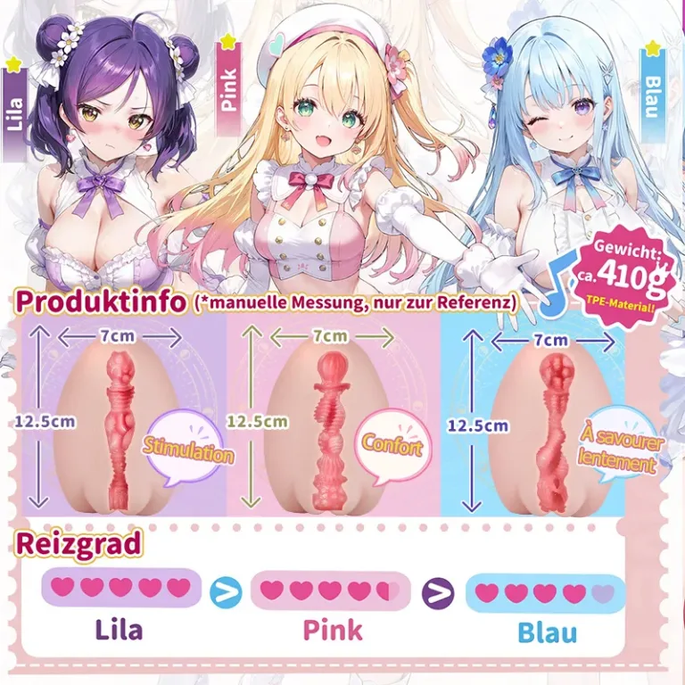 Sweet Egg Girl Männer Masturbator Onahole aus weichem TPE mit drei Texturen product image 4
