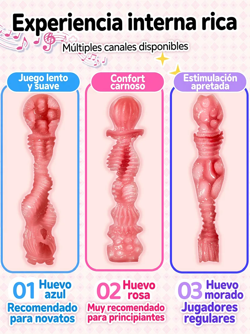 Sweet Egg Girl Masturbador Masculino Onahole de TPE Suave con Tres Estilos Texturizados - detail image 02