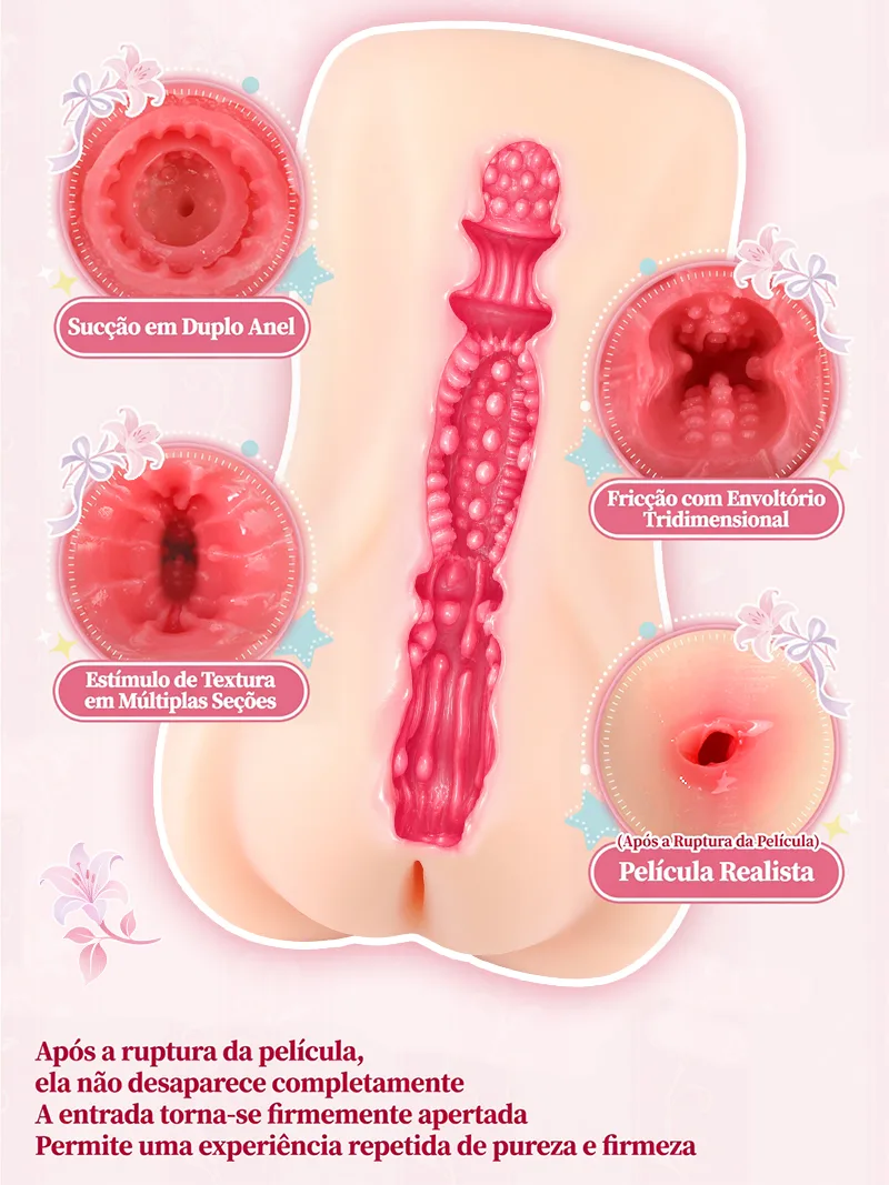 Masturbador masculino tema noiva com membrana de primeiro uso, vagina artificial em TPE macio e canal profundo texturizado - detail image 04