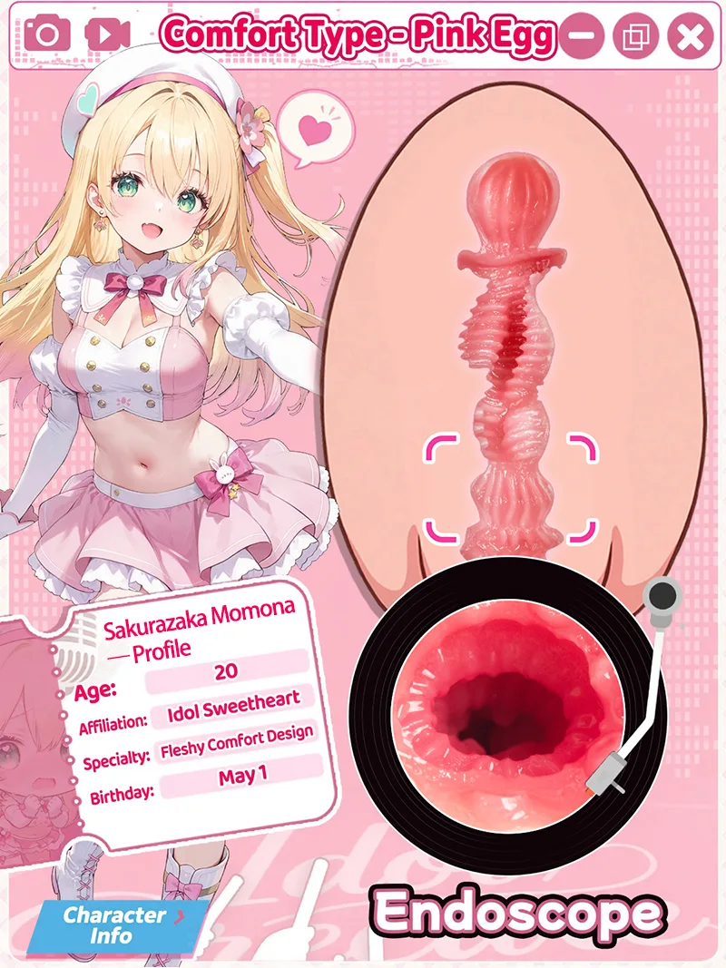 Sweet Egg Girl Onahole Male Masturbator Soft TPE Pocket Pussy with Three Textured Styles - detail image 04