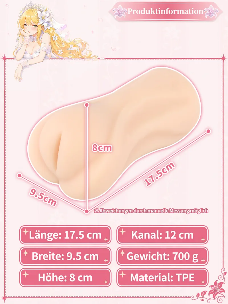 Herren-Masturbator im Braut-Anime-Design mit Membran für die erste Verwendung, weichem TPE und tiefem Texturkanal - detail image 09