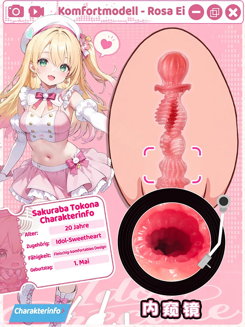 Sweet Egg Girl Männer Masturbator Onahole aus weichem TPE mit drei Texturen - detail image 04