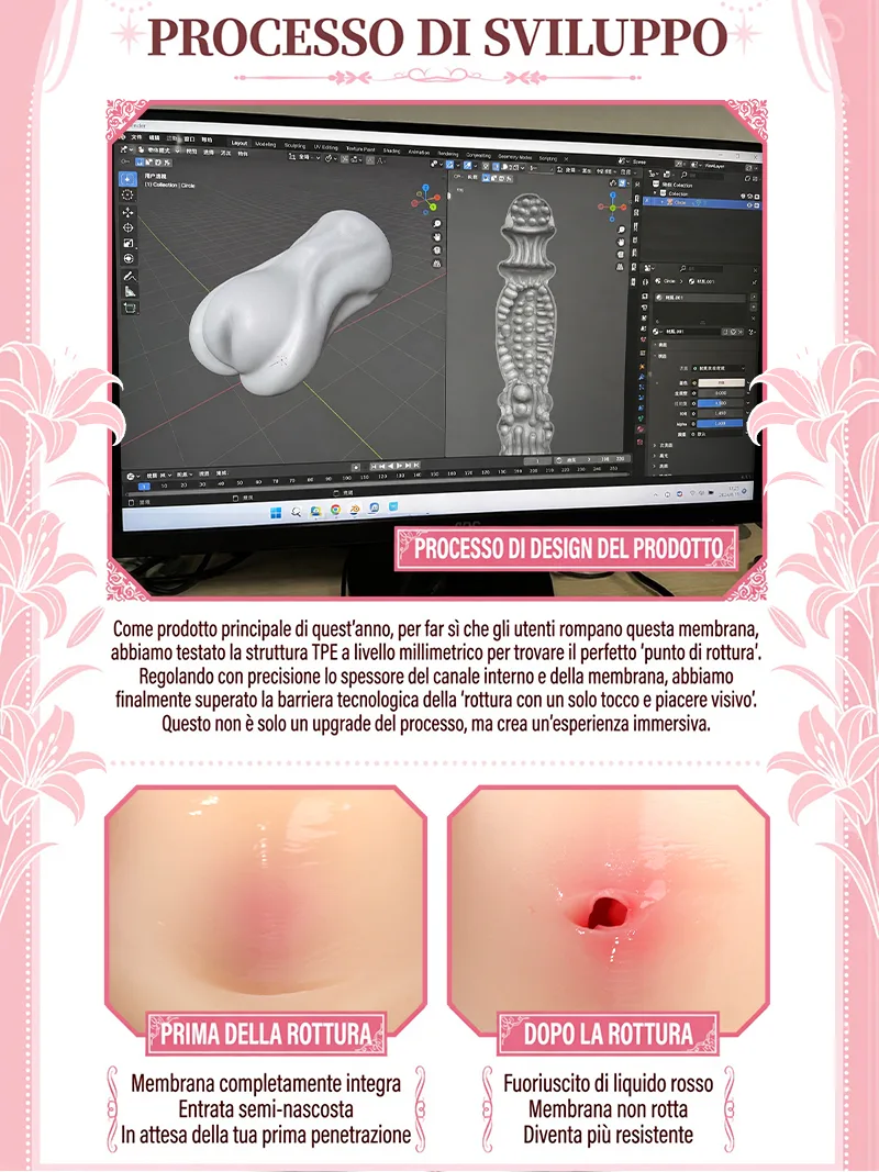 Masturbatore maschile tema sposa con membrana primo utilizzo, vagina artificiale in TPE morbido e canale profondo testurizzato - detail image 02