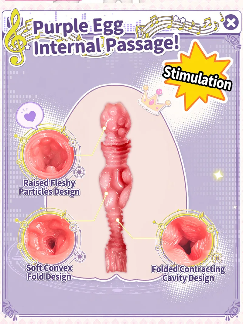 Sweet Egg Girl Onahole Male Masturbator Soft TPE Pocket Pussy with Three Textured Styles - detail image 09