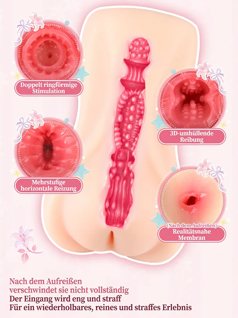 Herren-Masturbator im Braut-Anime-Design mit Membran für die erste Verwendung, weichem TPE und tiefem Texturkanal - detail image 04