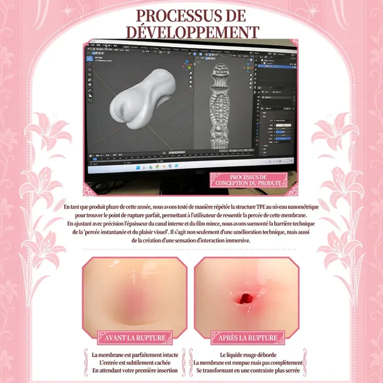 Masturbateur masculin thème mariée avec membrane première utilisation, vagin artificiel TPE souple et canal texturé profond product image 2