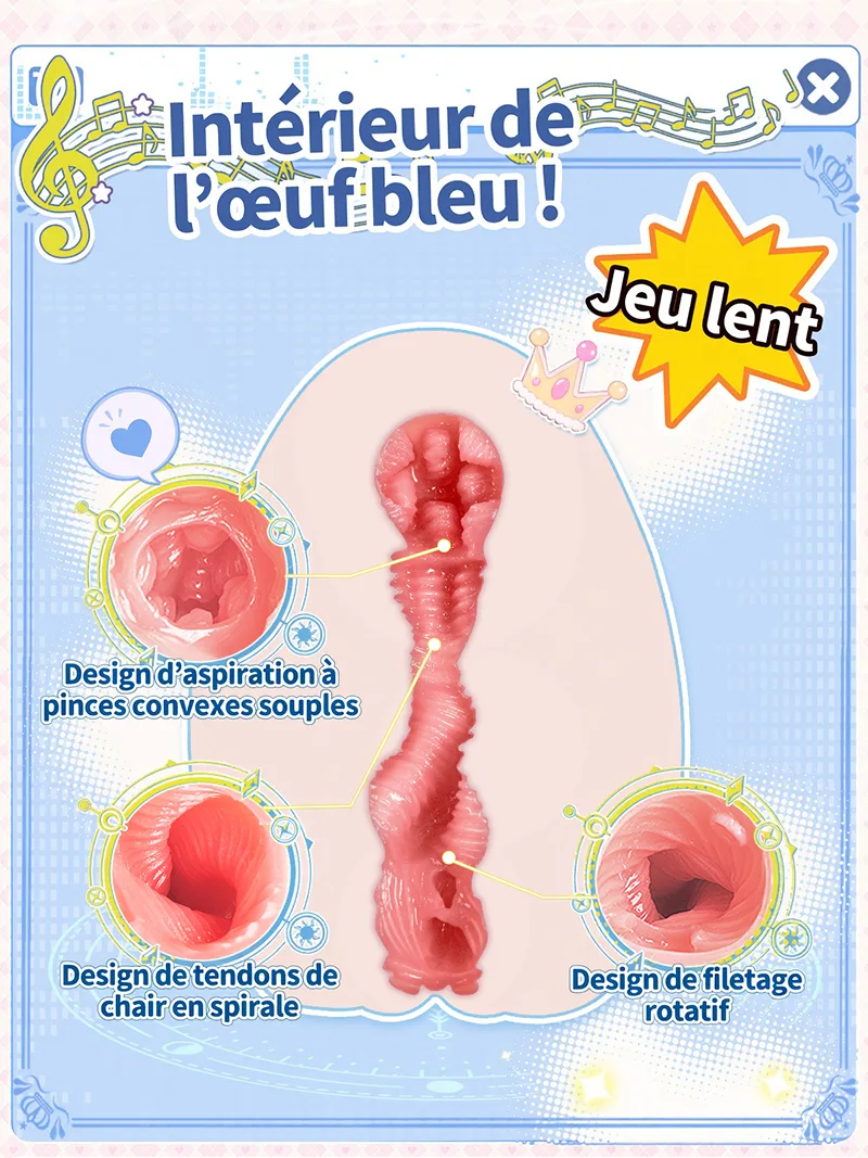 Sweet Egg Girl Masturbateur Homme Onahole TPE Doux avec Trois Textures - detail image 07