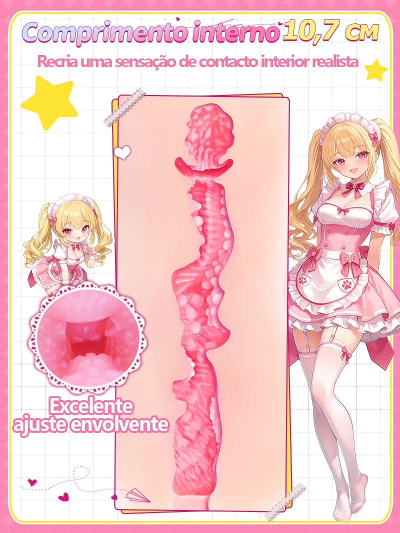 Masturbador Masculino Anime Formato de Bumbum TPE Macio Vagina Artificial Onahole Canal 3 Zonas - detail image 03