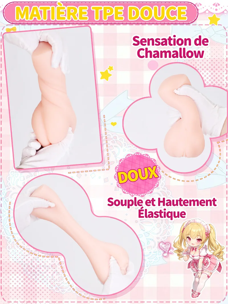 Masturbateur Homme Anime Forme Fesses TPE Doux Vagin Artificiel Onahole Canal Texturé 3 Zones - detail image 05