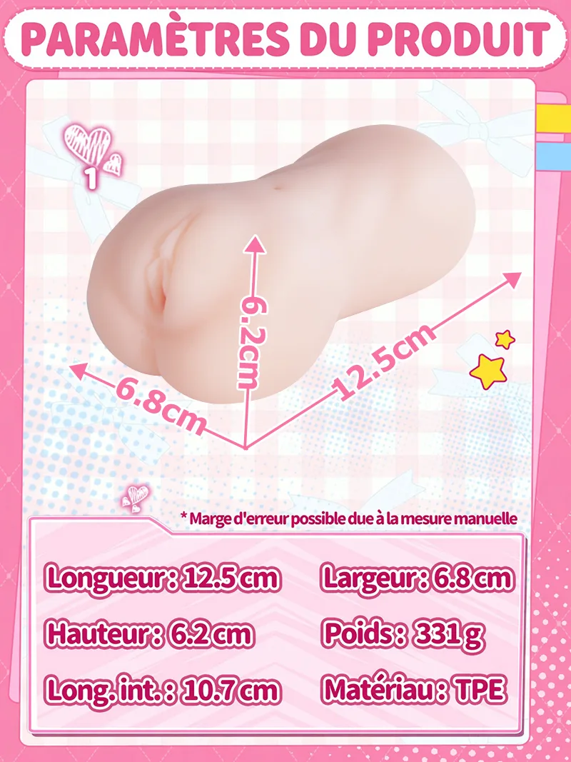 Masturbateur Homme Anime Forme Fesses TPE Doux Vagin Artificiel Onahole Canal Texturé 3 Zones - detail image 07