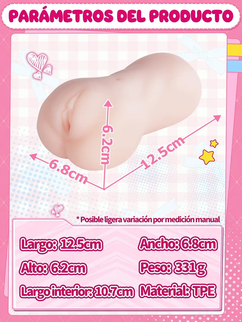 Masturbador Masculino Anime Forma de Glúteos TPE Suave Vagina Artificial Onahole Canal de 3 Zonas - detail image 07