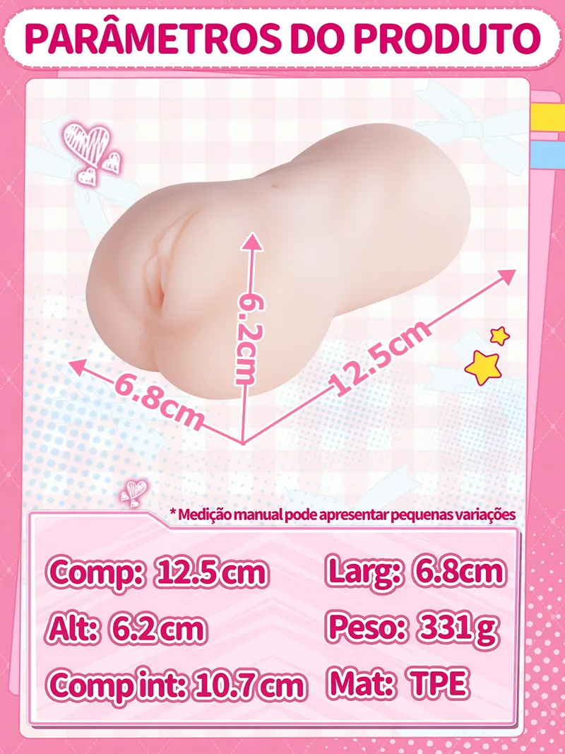 Masturbador Masculino Anime Formato de Bumbum TPE Macio Vagina Artificial Onahole Canal 3 Zonas - detail image 07