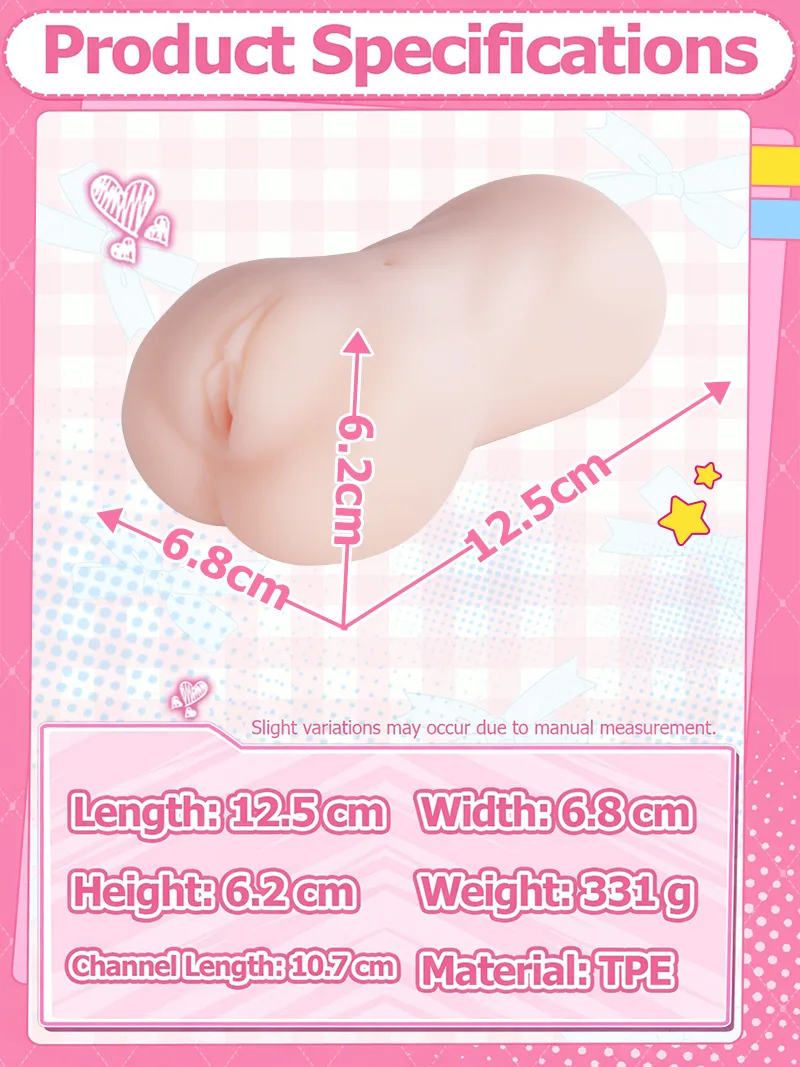 Anime Butt Pocket Pussy Male Masturbator Soft TPE Artificial Vagina Onahole with 3-Zone Textured Canal - detail image 07