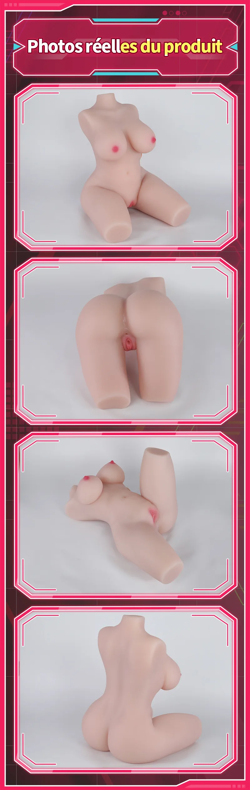 Rabbi-Chan Poupée Sexuelle Électrique Bas du Corps Télescopique 7 Modes Double Moteur TPE - detail image 14