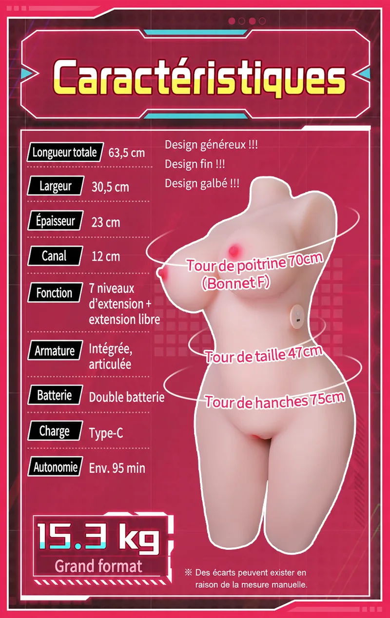 Rabbi-Chan Poupée Sexuelle Électrique Bas du Corps Télescopique 7 Modes Double Moteur TPE - detail image 13