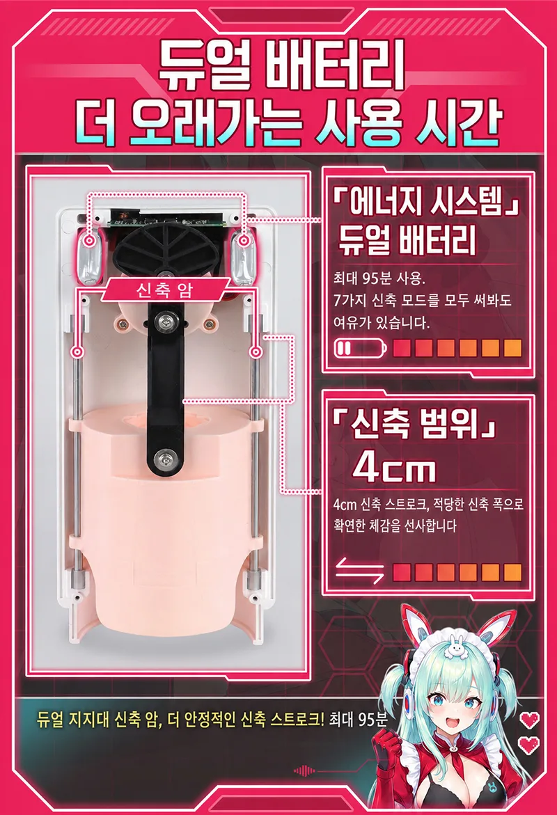 라비짱 전동 신축 하반신 리얼돌 7모드 듀얼 모터 TPE 바디 이동식 프레임 - detail image 11