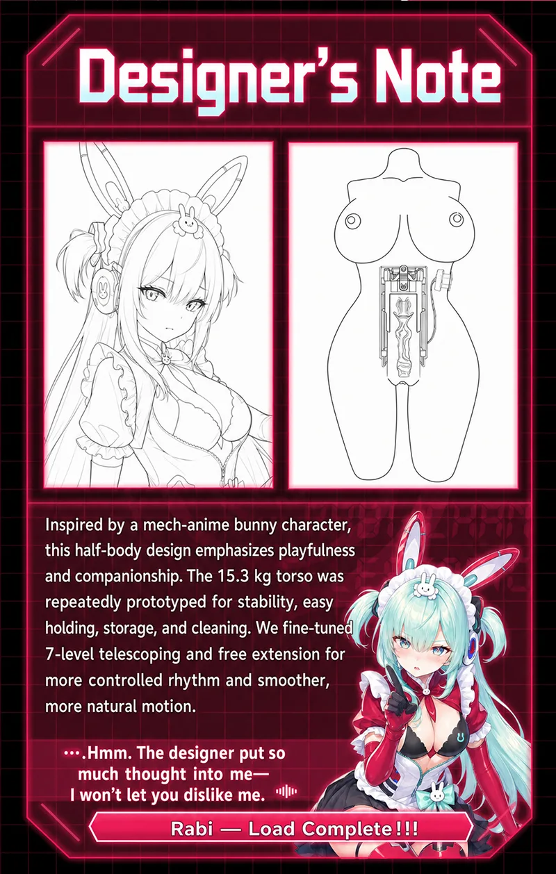 Rabbi-Chan Electric Telescopic Lower Torso Sex Doll 7 Modes Dual Motor Realistic TPE Body - detail image 03