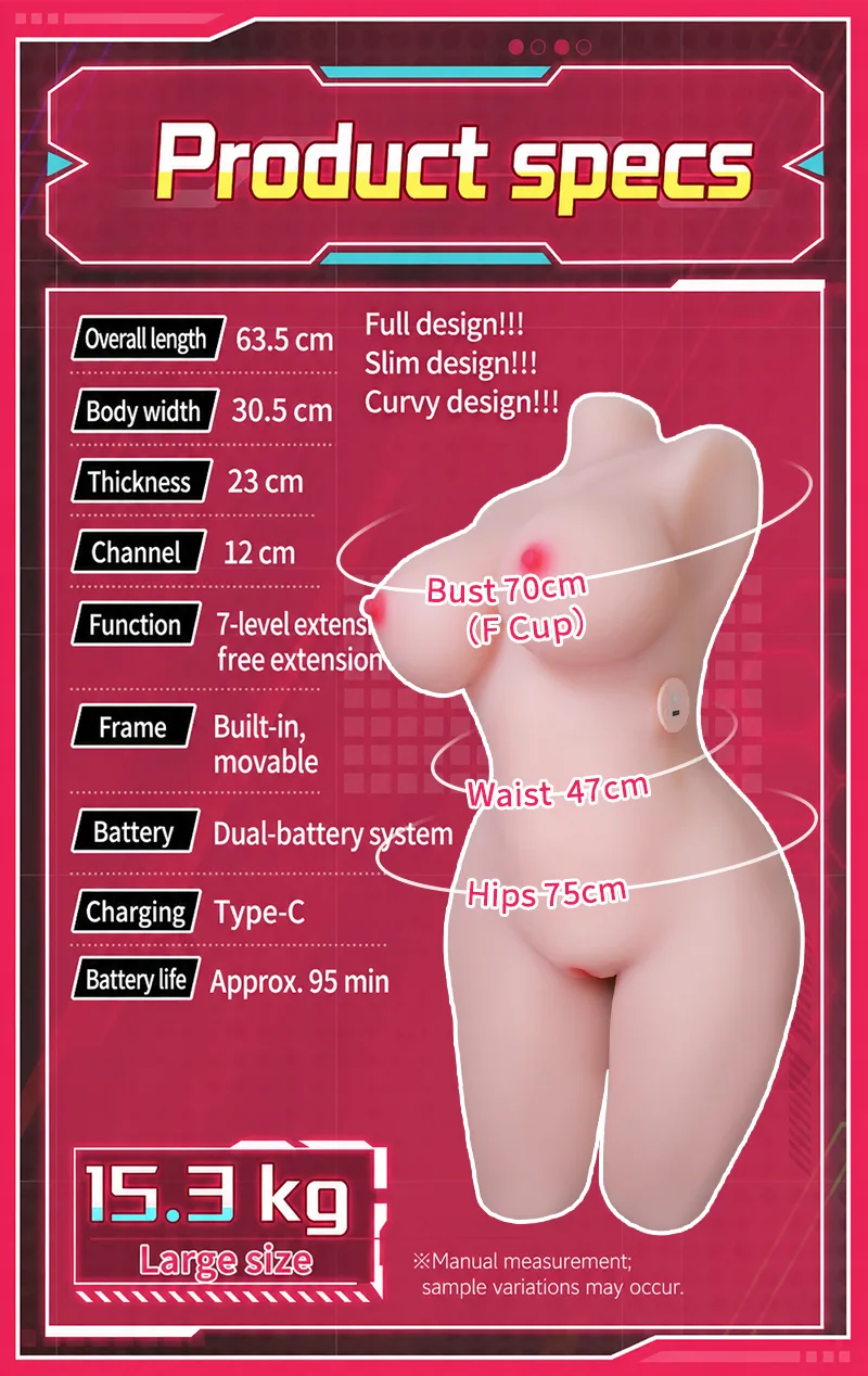 Rabbi-Chan Electric Telescopic Lower Torso Sex Doll 7 Modes Dual Motor Realistic TPE Body - detail image 13
