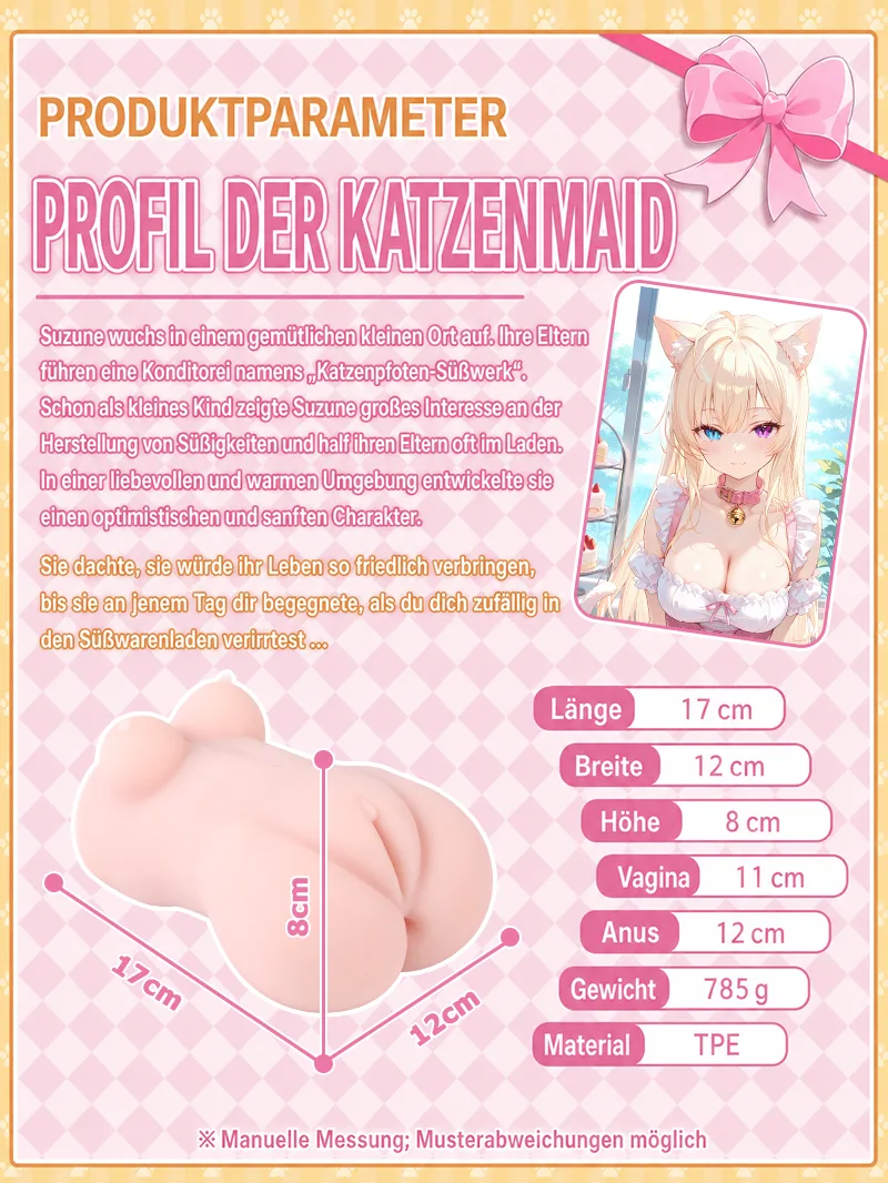 Weiche Zwei Loch Catgirl Männer Masturbator TPE Künstliche Vagina Anal Onahole Doppelkanal - detail image 09