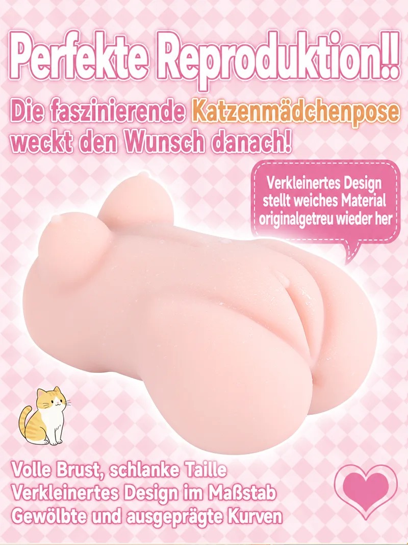Weiche Zwei Loch Catgirl Männer Masturbator TPE Künstliche Vagina Anal Onahole Doppelkanal - detail image 05