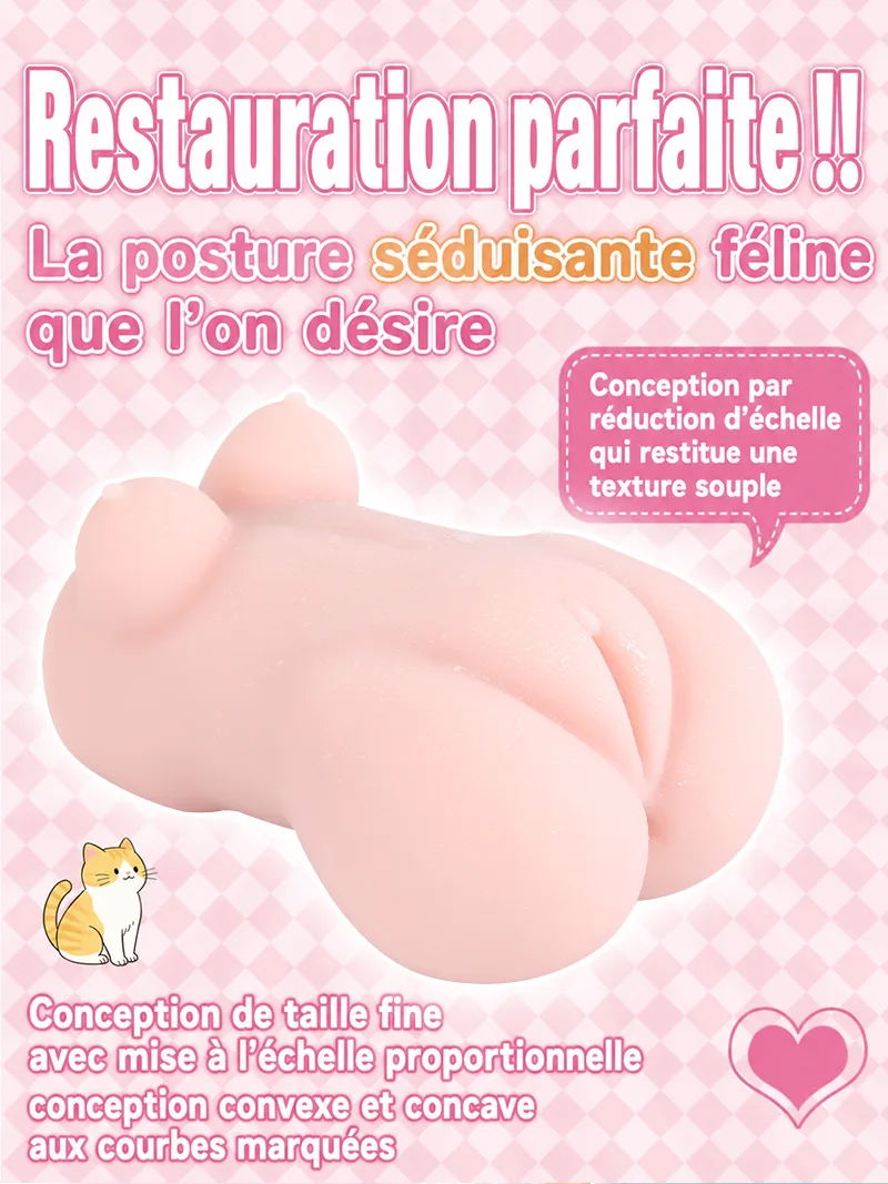Catgirl Deux Orifices Masturbateur Homme TPE Doux Vagin Artificiel Anal Onahole Double Canal - detail image 05
