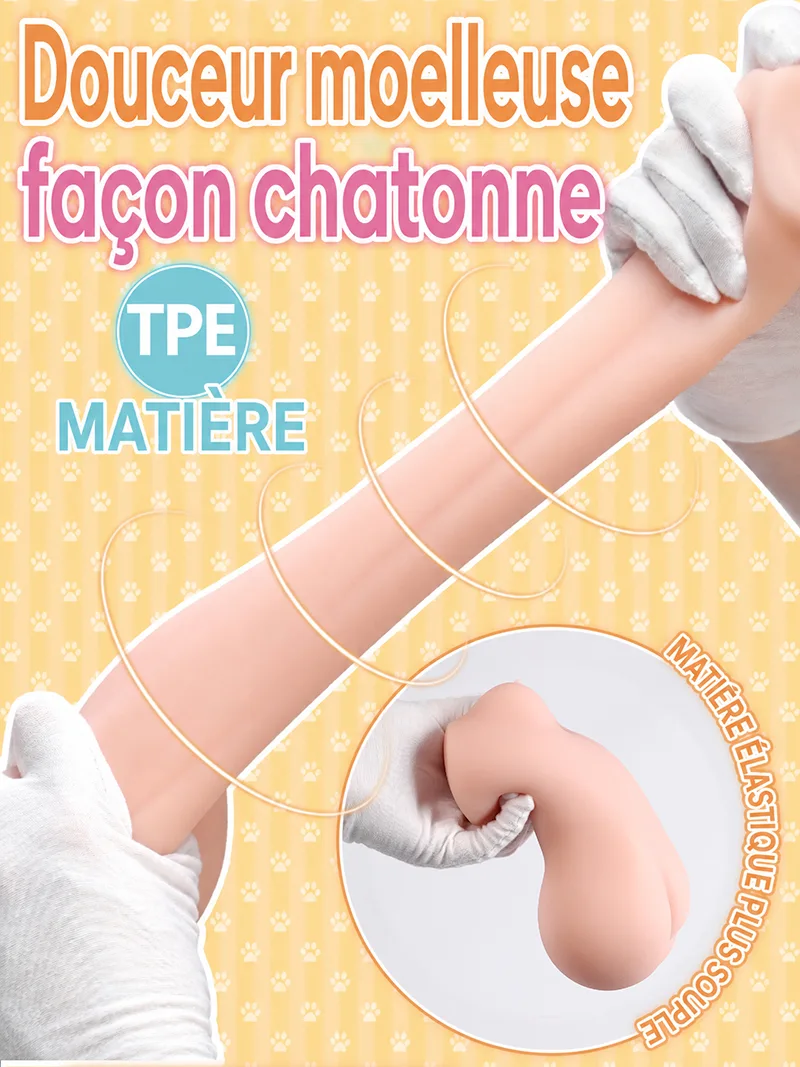 Catgirl Deux Orifices Masturbateur Homme TPE Doux Vagin Artificiel Anal Onahole Double Canal - detail image 07