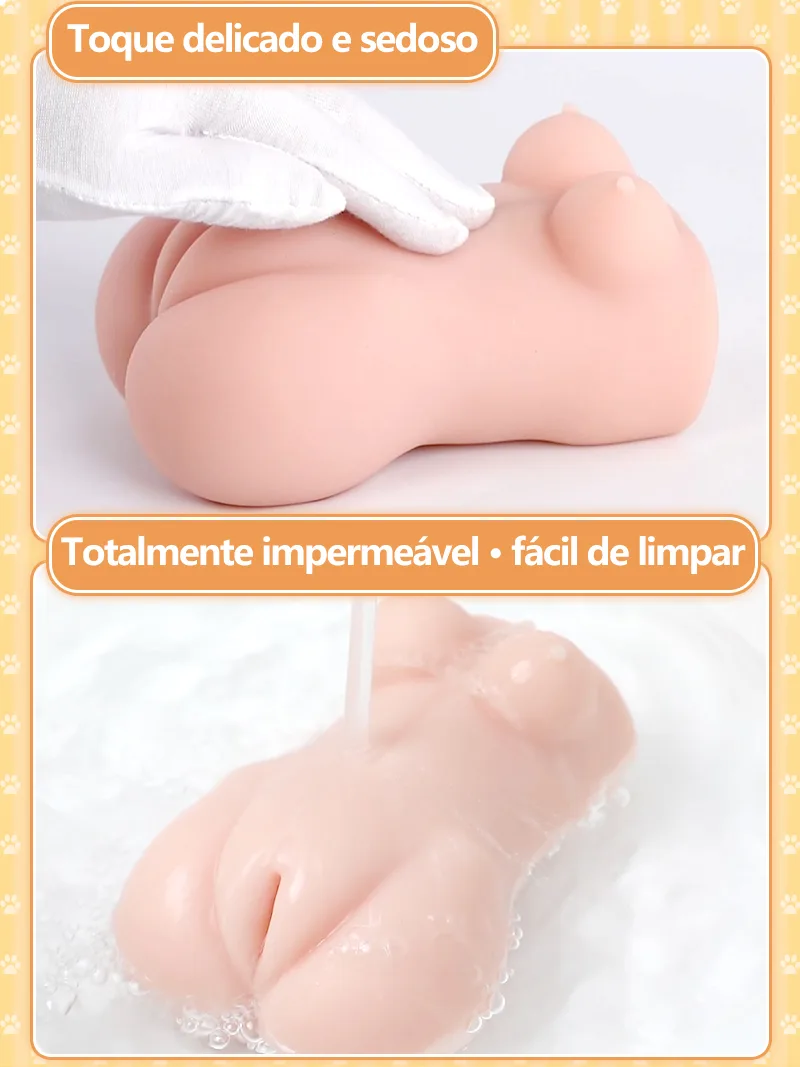 Catgirl Dois Orifícios Masturbador Masculino TPE Macio Vagina Artificial Anal Onahole Duplo - detail image 07