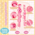 Ver Catgirl Doble Orificio Masturbador Masculino TPE Suave Vagina Artificial Anal Onahole Dos Canales, imagen 3