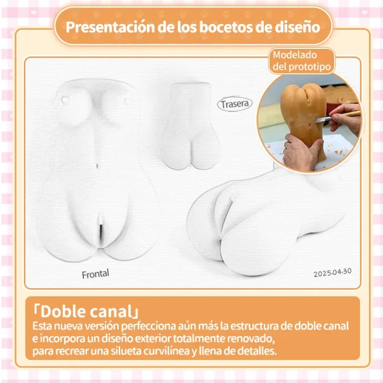 Catgirl Doble Orificio Masturbador Masculino TPE Suave Vagina Artificial Anal Onahole Dos Canales product image 4