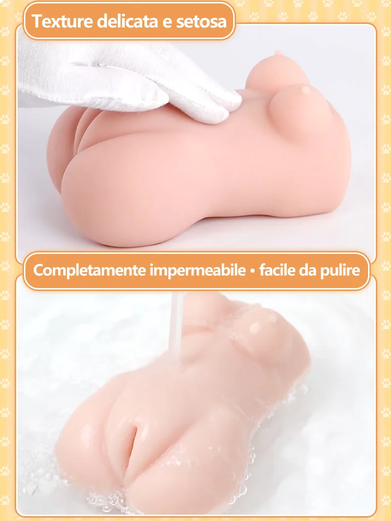 Catgirl Due Fori Masturbatore Uomo TPE Morbido Vagina Artificiale Anal Onahole Doppio Canale - detail image 08