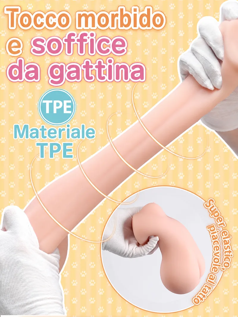 Catgirl Due Fori Masturbatore Uomo TPE Morbido Vagina Artificiale Anal Onahole Doppio Canale - detail image 07