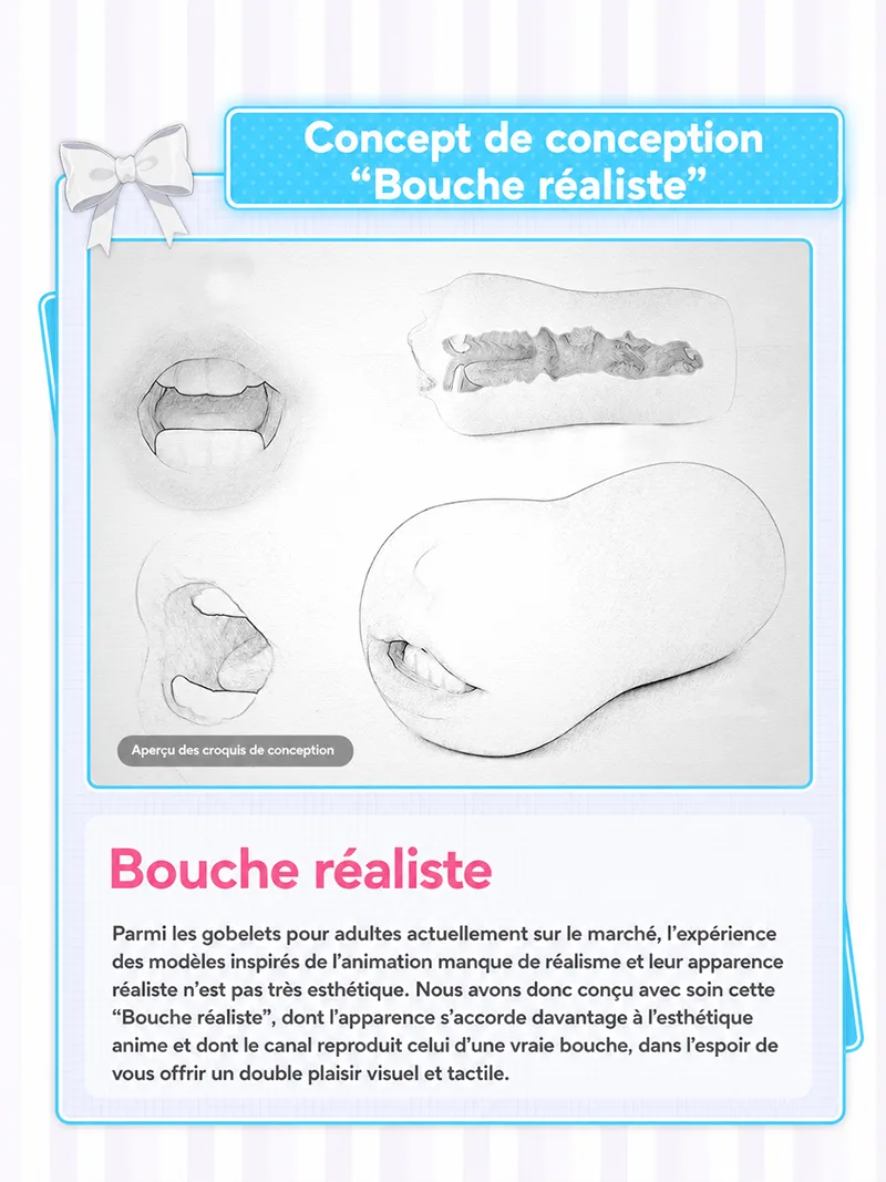 Masturbateur Homme Bouche Réaliste TPE Doux Canal Oral Onahole - detail image 05