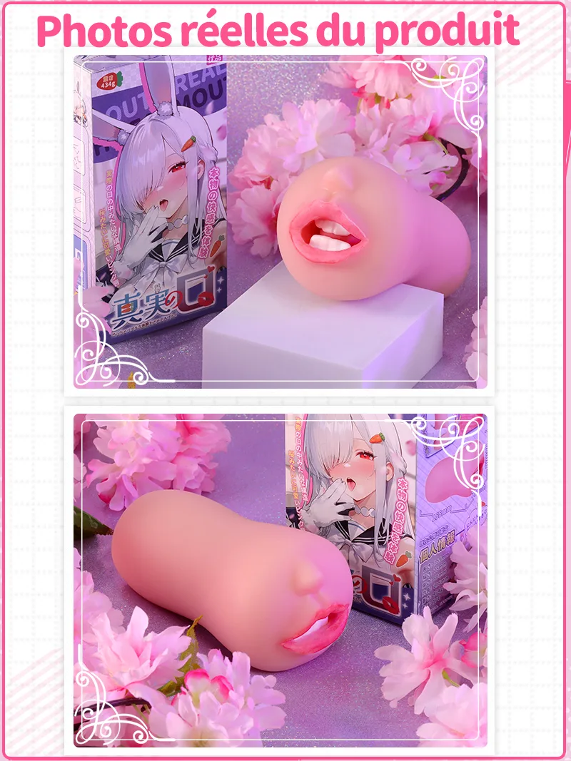Masturbateur Homme Bouche Réaliste TPE Doux Canal Oral Onahole - detail image 08