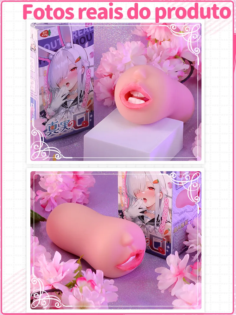 Masturbador Masculino Boca Realista TPE Macio Canal Oral Onahole - detail image 08