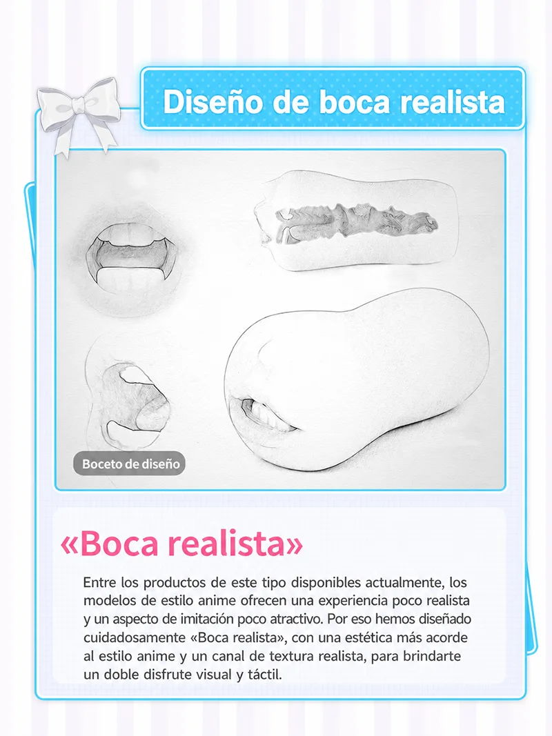 Masturbador Masculino Boca Realista TPE Suave Canal Oral Onahole - detail image 05