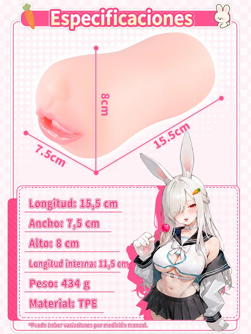 Masturbador Masculino Boca Realista TPE Suave Canal Oral Onahole - detail image 03