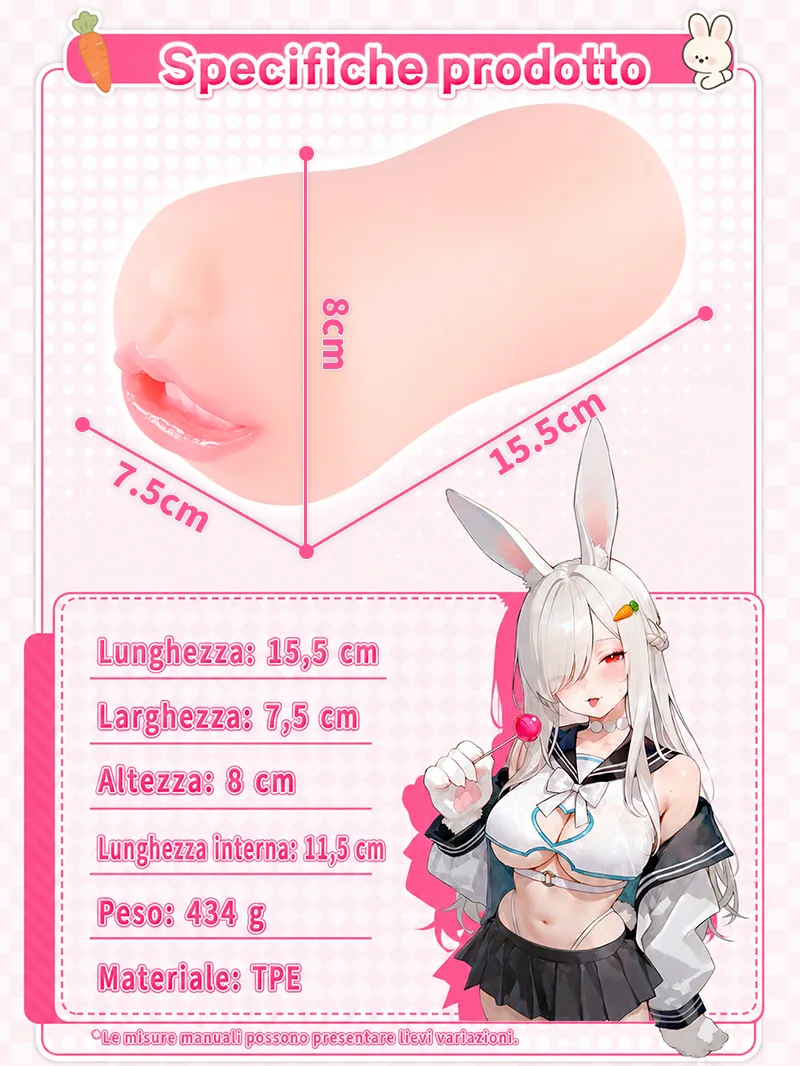 Masturbatore Uomo Bocca Realistica TPE Morbido Canale Orale Onahole - detail image 03