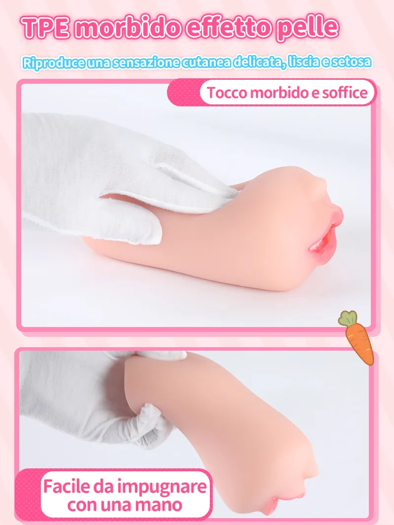 Masturbatore Uomo Bocca Realistica TPE Morbido Canale Orale Onahole - detail image 06