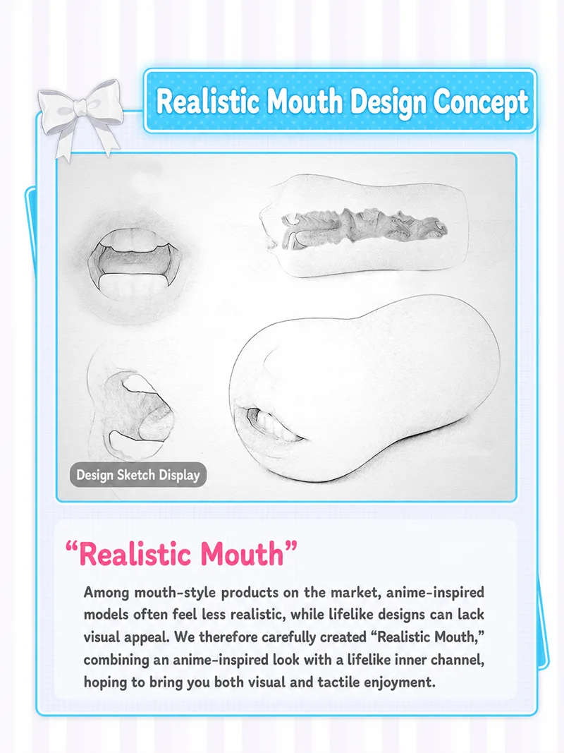 Realistic Mouth Male Masturbator Soft TPE Oral Channel Onahole Pocket Pussy - detail image 05