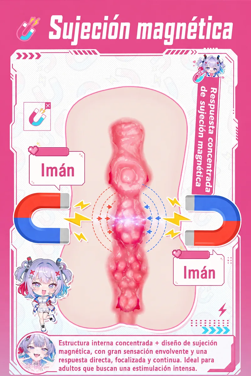 Magnetic Ghost Masturbador Masculino Anime TPE Suave Vagina Artificial Onahole Canal con Pinza Magnética - detail image 01