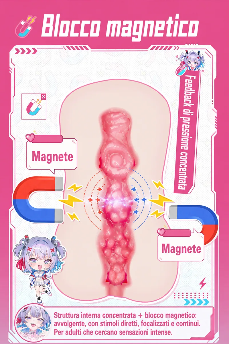 Magnetic Ghost Masturbatore Uomo Anime TPE Morbido Vagina Artificiale Onahole Canale Magnetico - detail image 01