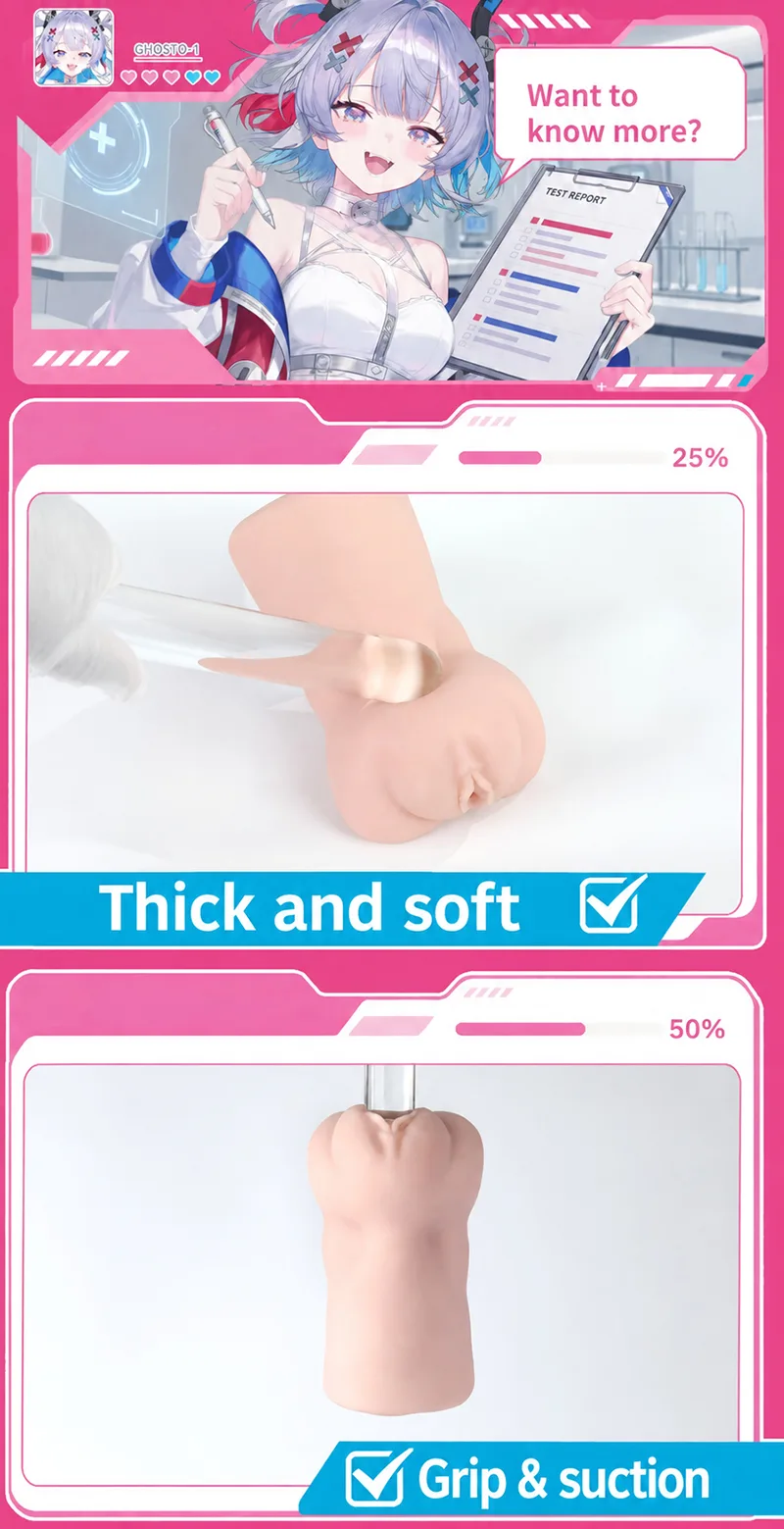Magnetic Ghost Anime Pocket Pussy Male Masturbator Soft TPE Artificial Vagina Onahole Magnetic Clamp Canal - detail image 05