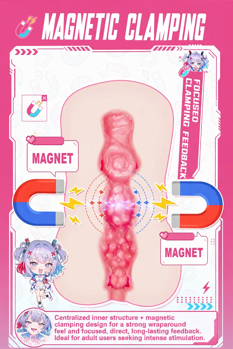 Magnetic Ghost Anime Pocket Pussy Male Masturbator Soft TPE Artificial Vagina Onahole Magnetic Clamp Canal - detail image 01